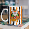 Custom Dog Cat Photo Halloween Pumpkin With Striped Pattern Mug HO82 903142