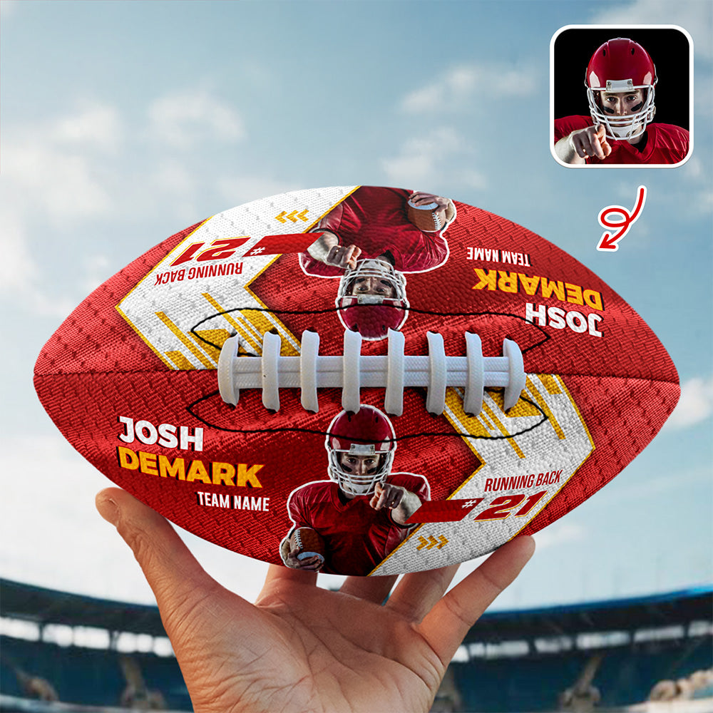 Custom Photo Football Ball Coach Gifts, Team Gifts For Football Lovers CH07 895704