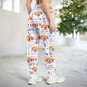 Custom Dog Face America Freedom 4th Of July Sweatpants For Dog Lovers LM32 895839