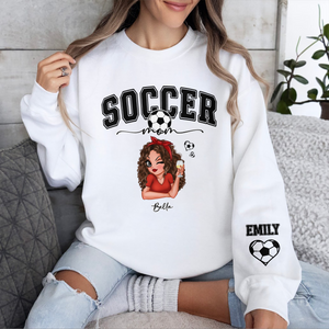 Personalized Name Soccer Mom Sleeve Printed Sweatshirt For Sport Players LM32 895807