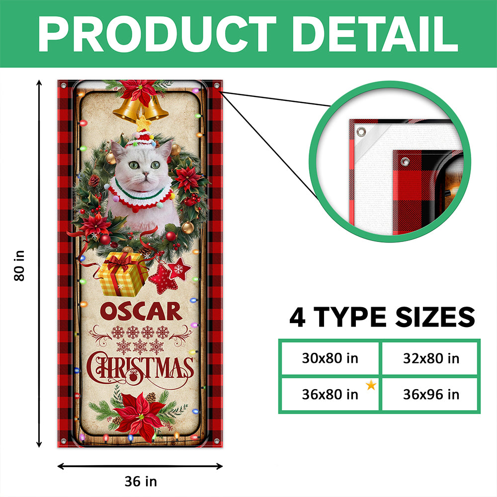 Custom Cat Photo Christmas Decoration Door Cover HO82 900262
