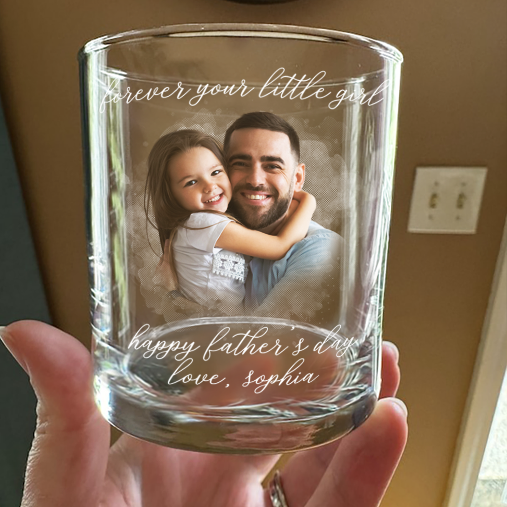 Custom Photo Forever Your Little Girl & Dad Christmas Print Rock Glass TA29 HO82 890488
