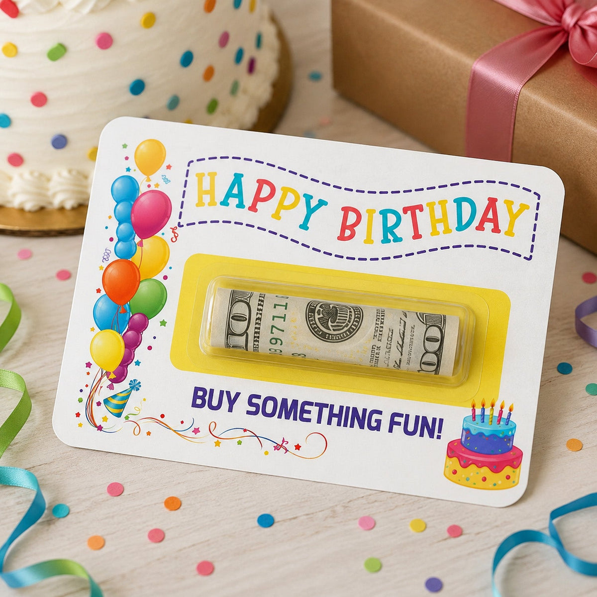 Personalized Happy Birthday Money Holder Card, Creative Cash Gift for Family & Friends LM32 669723