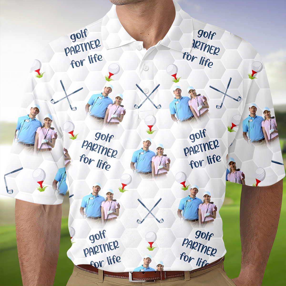Custom Golf Partner For Life Photo Polo Shirt CH07 895530