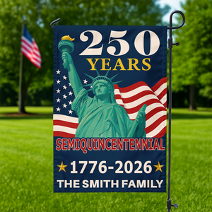 Custom Family Name 250 Years America 1776-2026 Semiquincentennial Garden Flag HA75 898324