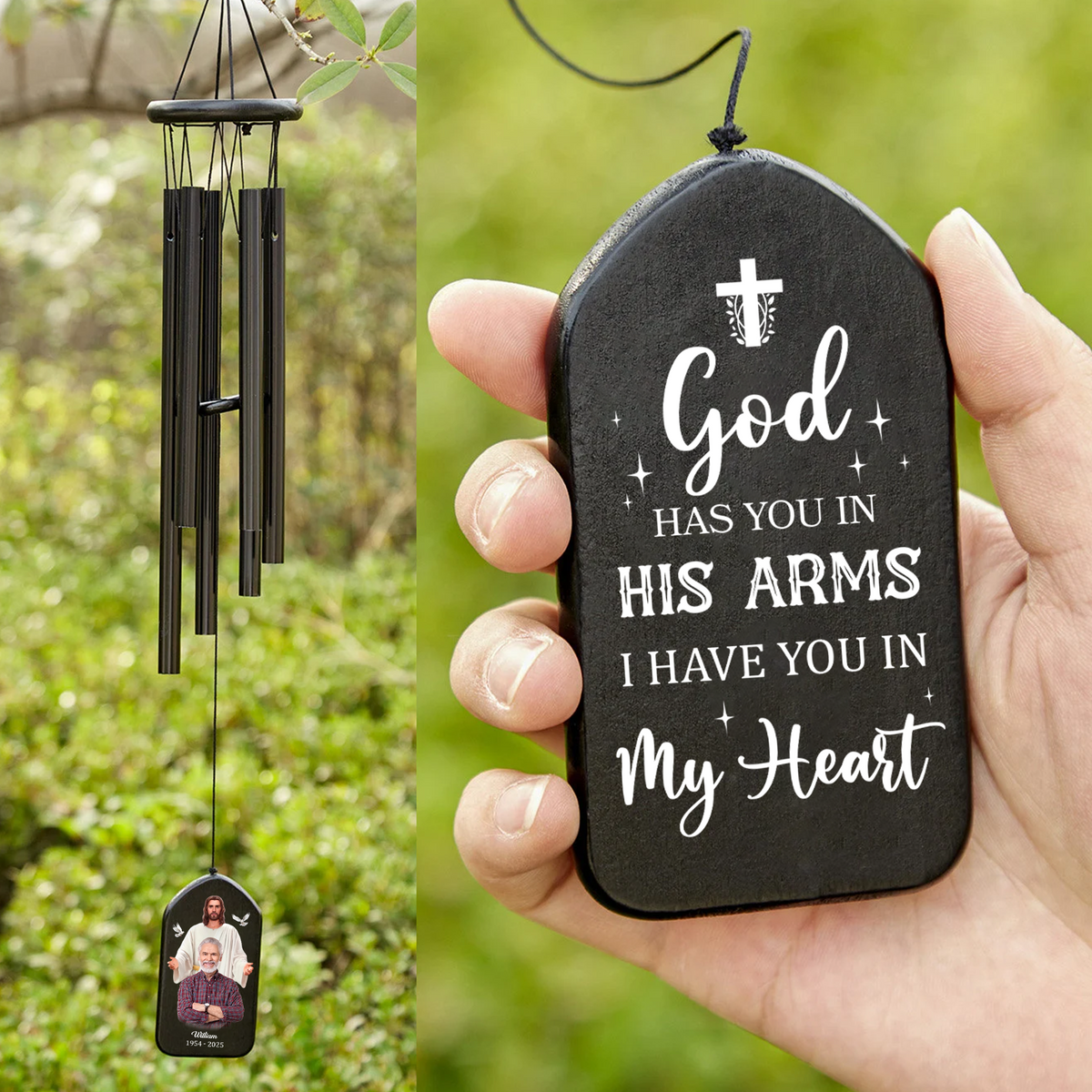 Custom Photo God Took You Home To Be With Him Memorial Wind Chimes LM32 893823