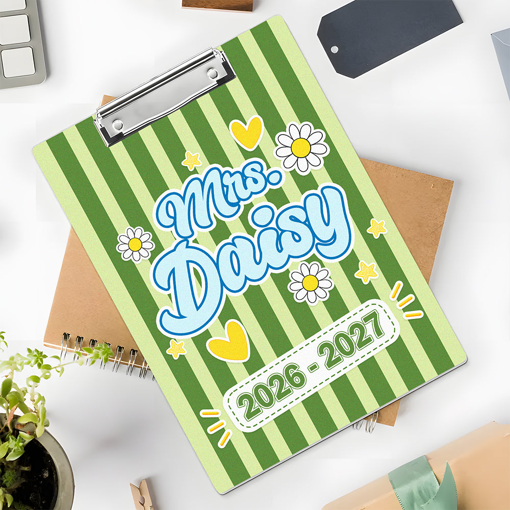 Custom Name Teacher Clipboard, Personalized Back to School Classroom Accessory LM32 669399
