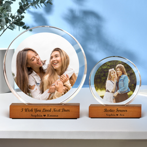 Custom Besties Photo Round Acrylic Frame Block Gift For Sister Besties BFF CH07 896054