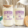 Personalized Name Senior - Class of 2027 Glass Can With Lid HA75 919104