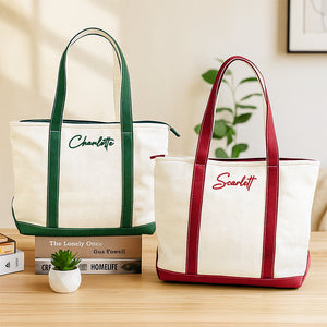 Custom Name Family Embroidered Monogram Beach Bag HO82 894246