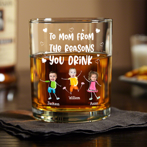 Custom Photo To Mom Dad From The Reasons You Drink Personalized Whiskey Glass Funny Gift For Dad Mom CH07 895536