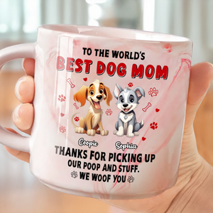 Personalized Gift To The World's Best Dog Mom Marble Mug LM32 893253