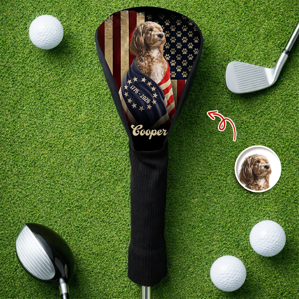 Custom Dog Photo American Patriot Golf Club Head Cover HA75 921306