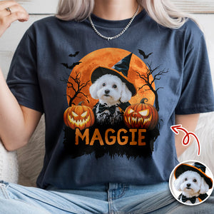 Custom Halloween Dog Photo Comfort Shirt Spooky Season Shirt Dog Lovers Halloween Gift CH07 899430
