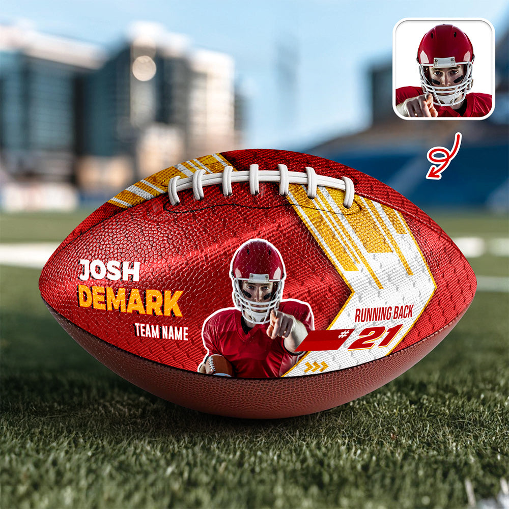 Custom Photo Football Ball Coach Gifts, Team Gifts For Football Lovers CH07 895704