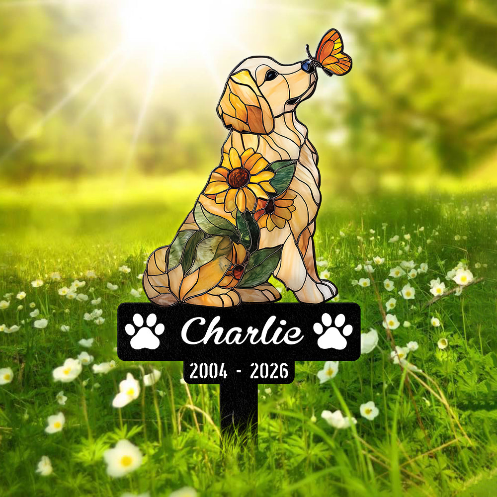 Custom Dog Cat Sunflower Memorial Garden Stake CH07 180198