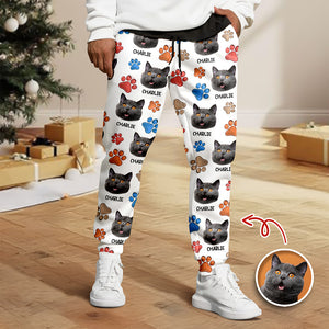 Custom Cat You Left Paw Prints On My Heart 3D Effect Sweatpants HO82 900380