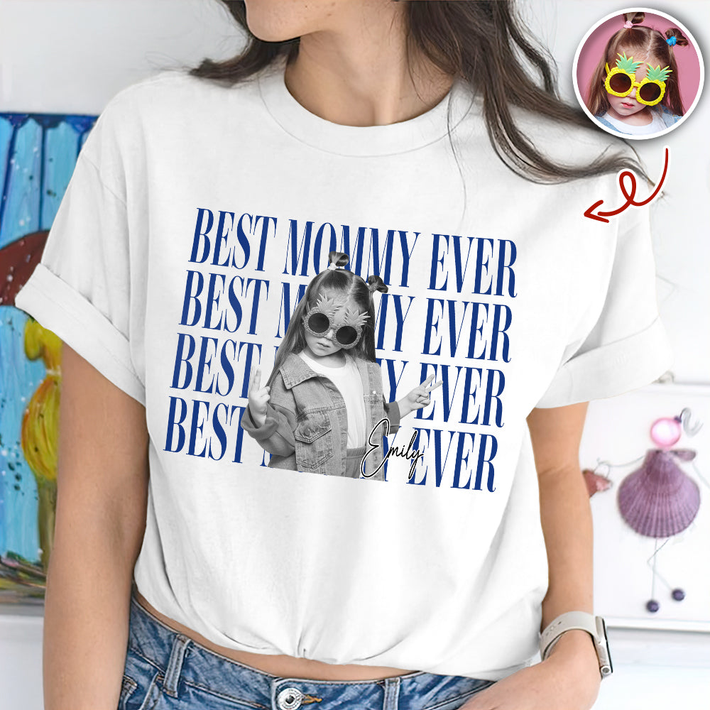 Personalized Vintage Photo Best Mom Ever Family Bright Shirt HA75 921362