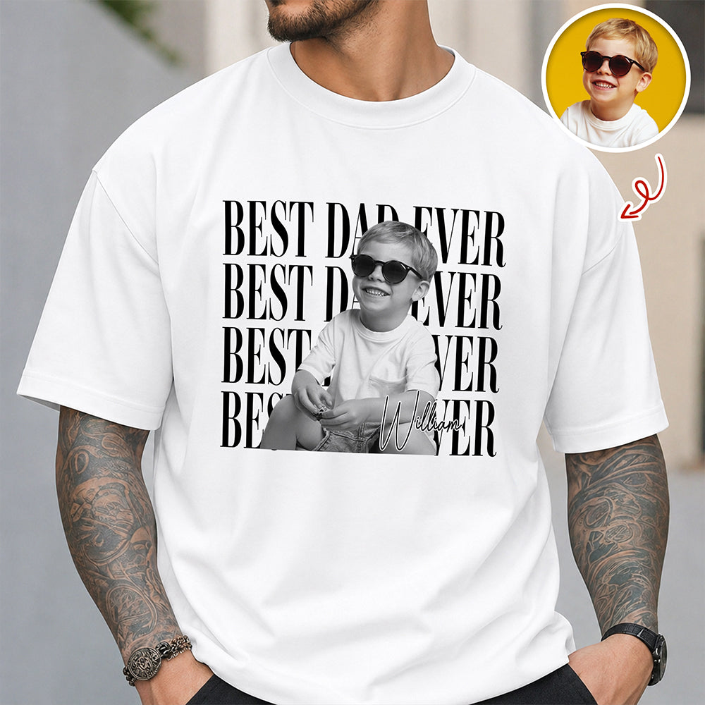 Personalized Vintage Photo Best Dad Mom Ever Bright Shirt HA75 921458