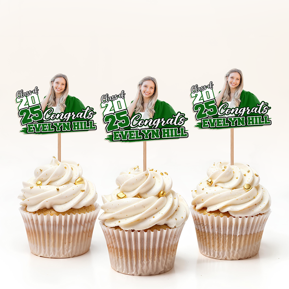 Custom Funny Face Congrats Graduation Party Decoration Cupcake Toppers LM32 893195