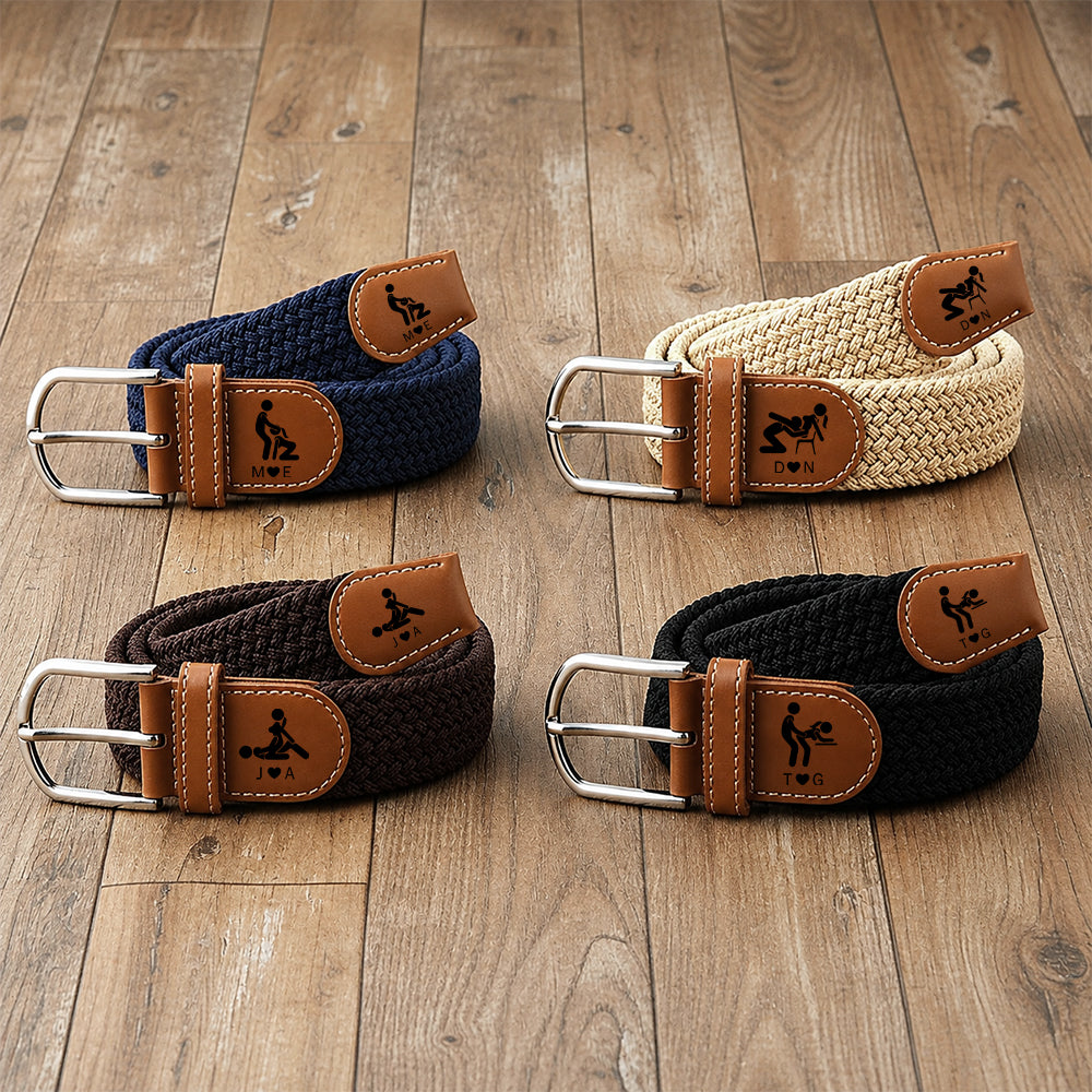 Personalized Funny Adult Elastic Woven Belt Naughty Gift For Husband Boyfriend CH07 180382