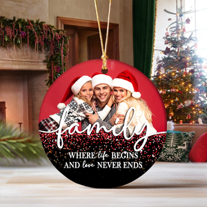 Custom Family Photo Christmas Memorial Ceramic Ornament LM32 895409