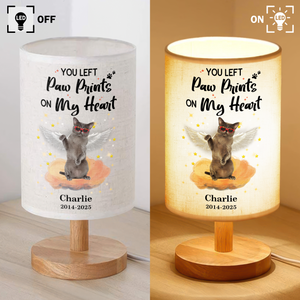 Custom Photo Your Light Will Always Shine In My Heart Cat Memorial Fabric Lamp HA75 892352