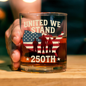 United We Stand 250th Anniversary USA Veteran Whiskey Glass HA75 897310