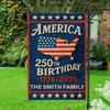 Custom Family Name Happy America 250th Birthday Garden Flag CH07 899598