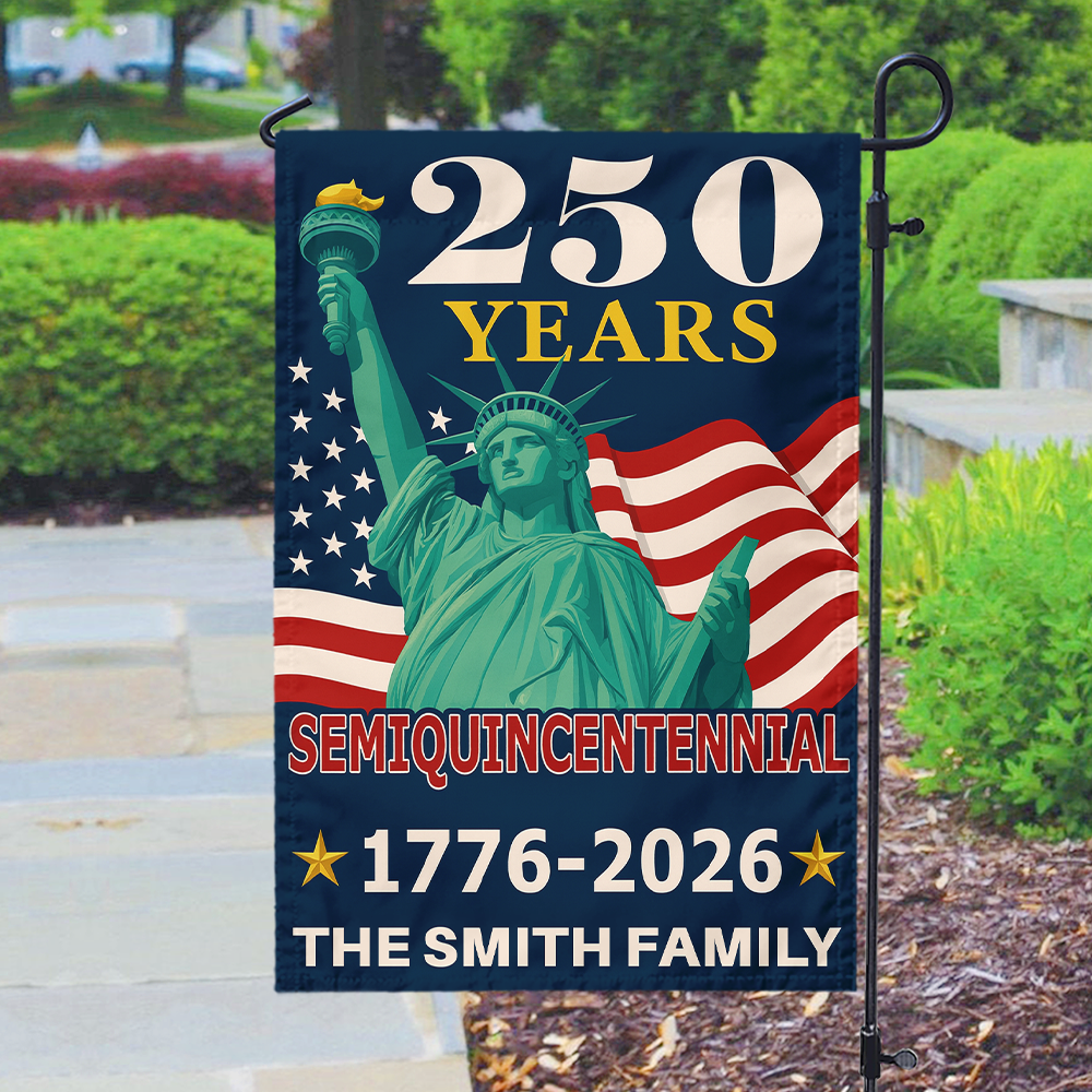 Custom Family Name 250 Years America 1776-2026 Semiquincentennial Garden Flag HA75 898324