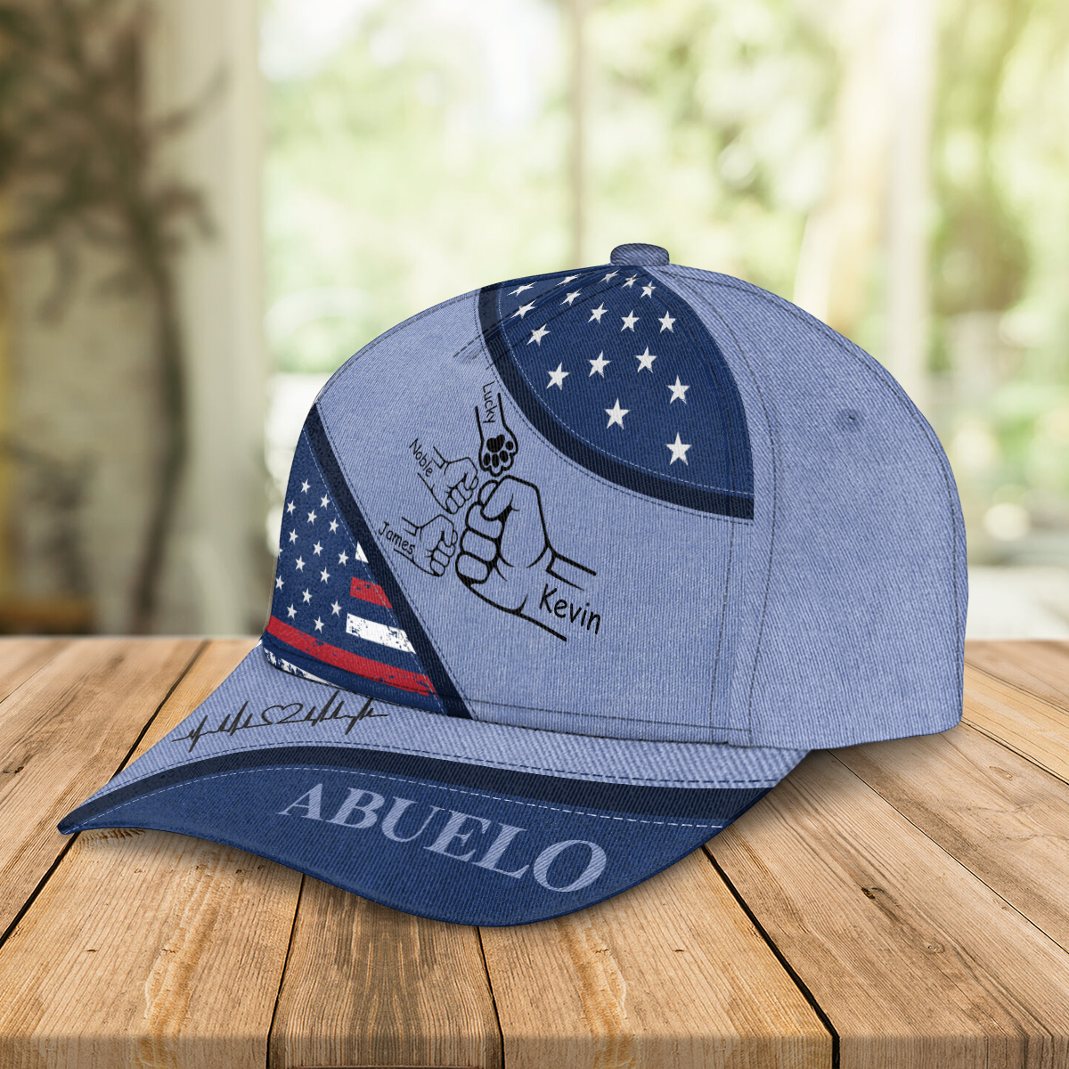 Custom Hands Dad with Kid American Flag Trucker Classic Cap LM32 893489