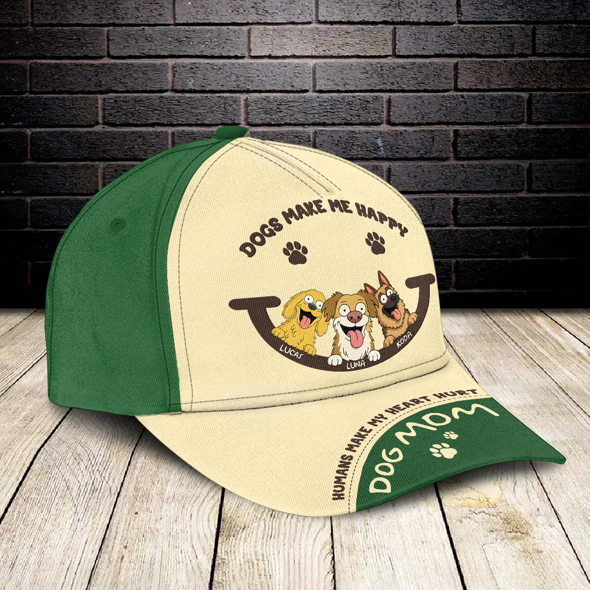 Funny Dog Makes Me Happy Humans Make My Heart Hurt Classic Cap LM32 893361