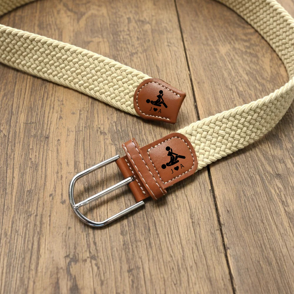 Personalized Funny Adult Elastic Woven Belt Naughty Gift For Husband Boyfriend CH07 180382