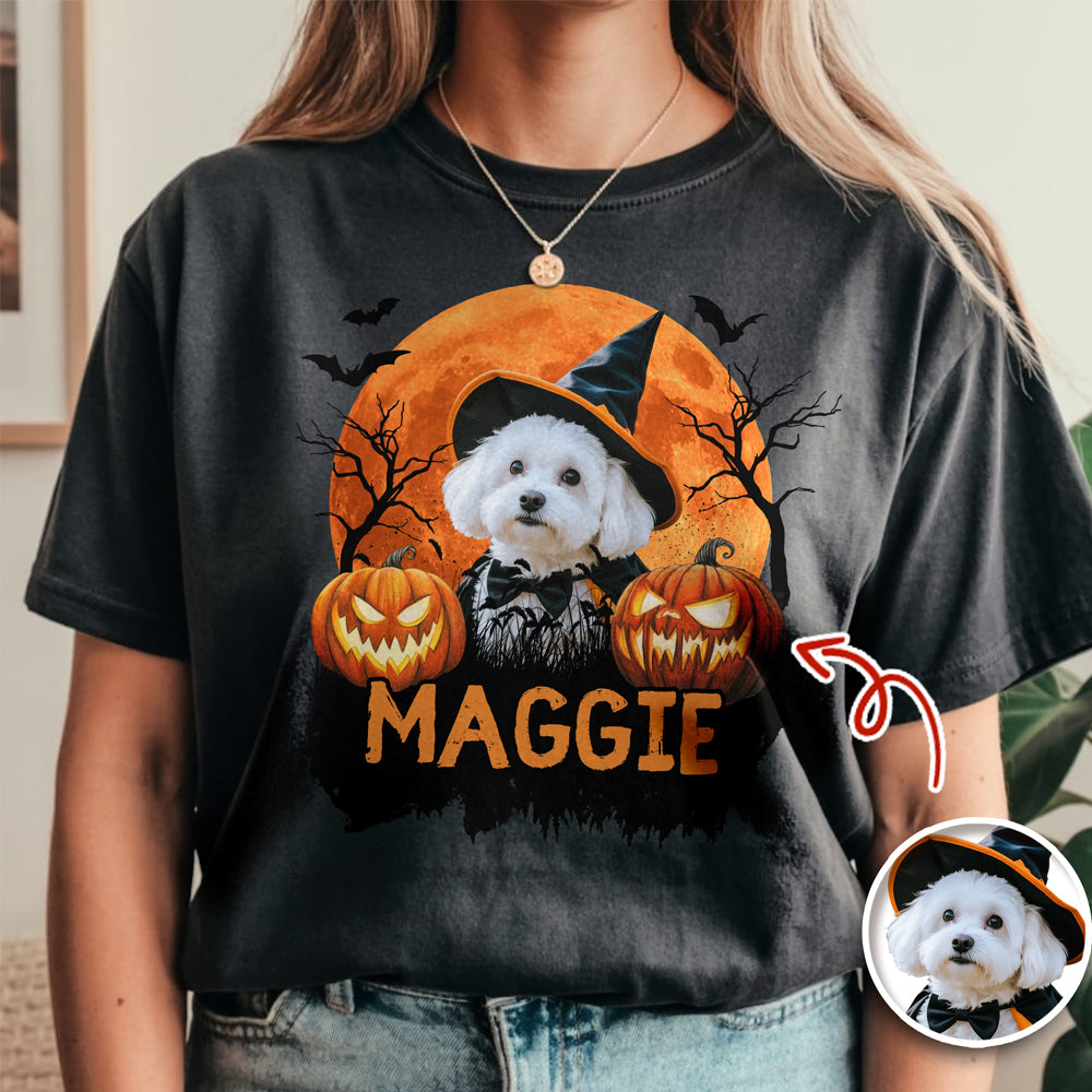 Custom Halloween Dog Photo Comfort Shirt Spooky Season Shirt Dog Lovers Halloween Gift CH07 899430