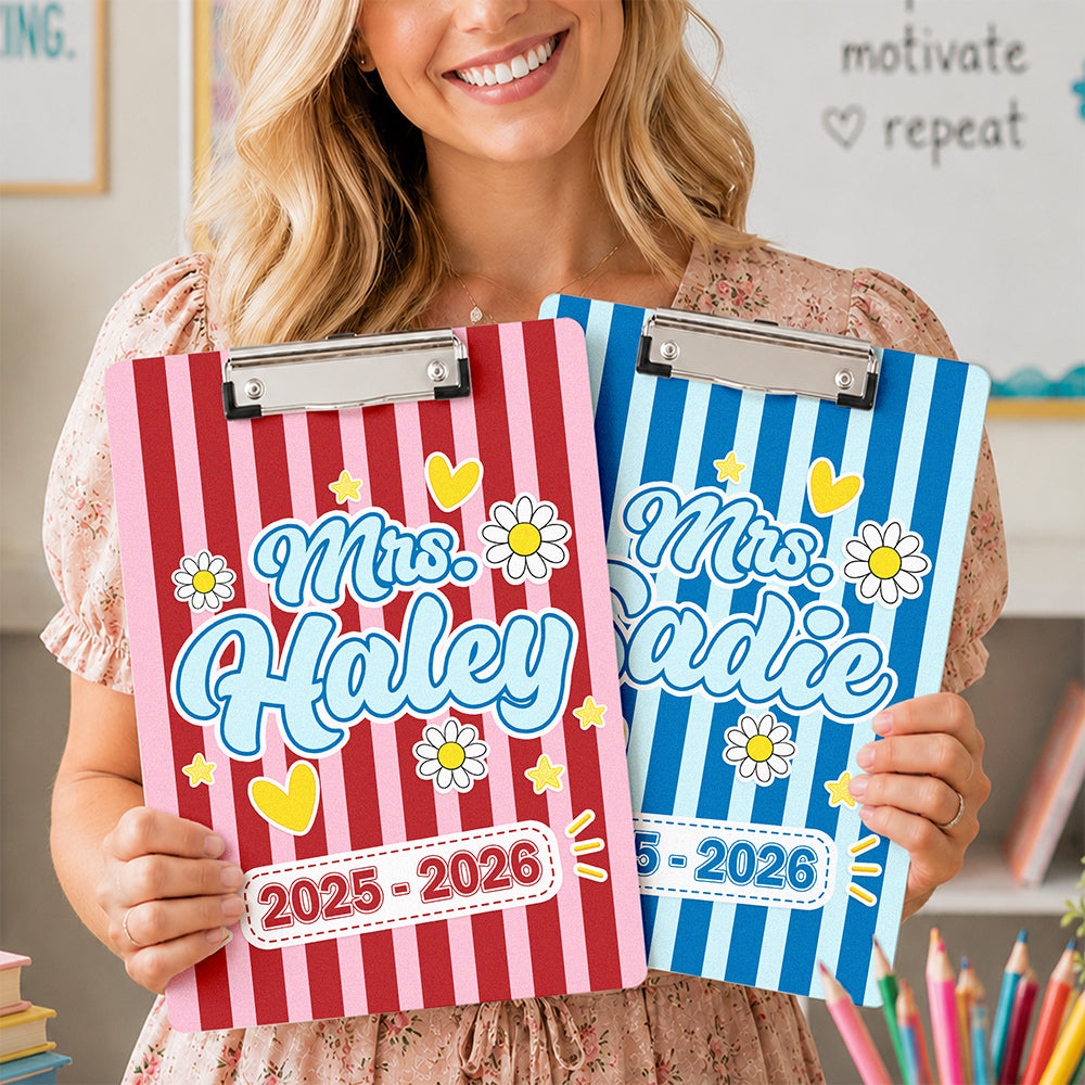 Custom Name Teacher Clipboard, Personalized Back to School Classroom Accessory LM32 669399