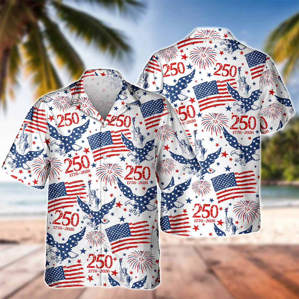 Personalized America 250th Anniversary Patriotic Eagle Hawaii Shirt HA75 920292