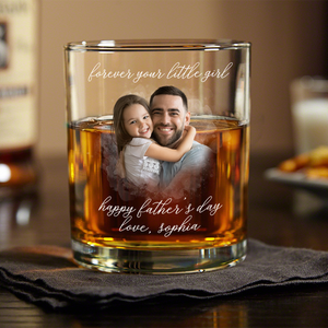 Custom Photo Forever Your Little Girl & Dad Christmas Print Rock Glass TA29 HO82 890488