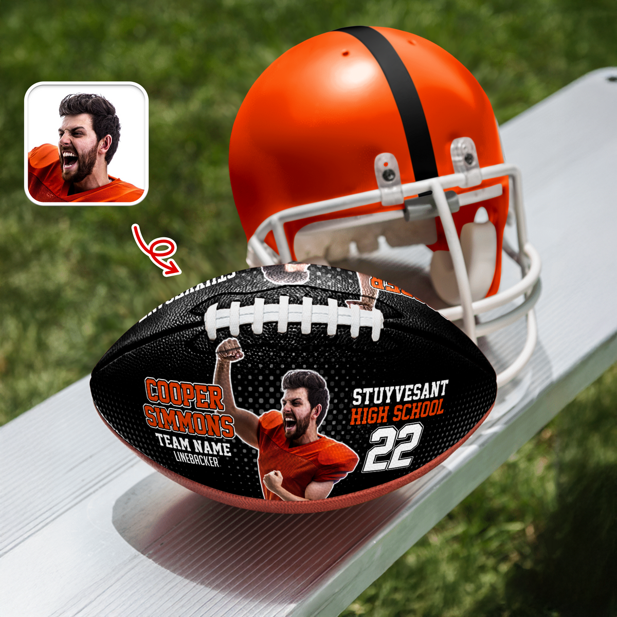 Custom Photo Football Ball Personalized With Text & Colors Gifts For Football Lovers CH07 895758