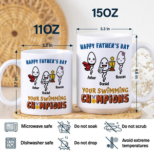Happy Father's Day Your Swimming Champion Personalized White Mug Funny Father's Day Gift CH07 895360