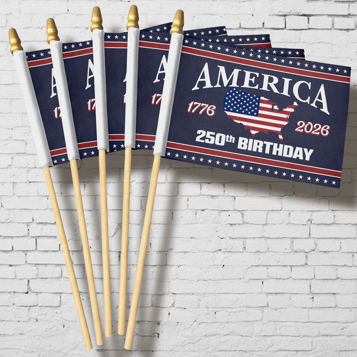 250 Birthday America 1776-2026 Handheld Flag HA75 898854