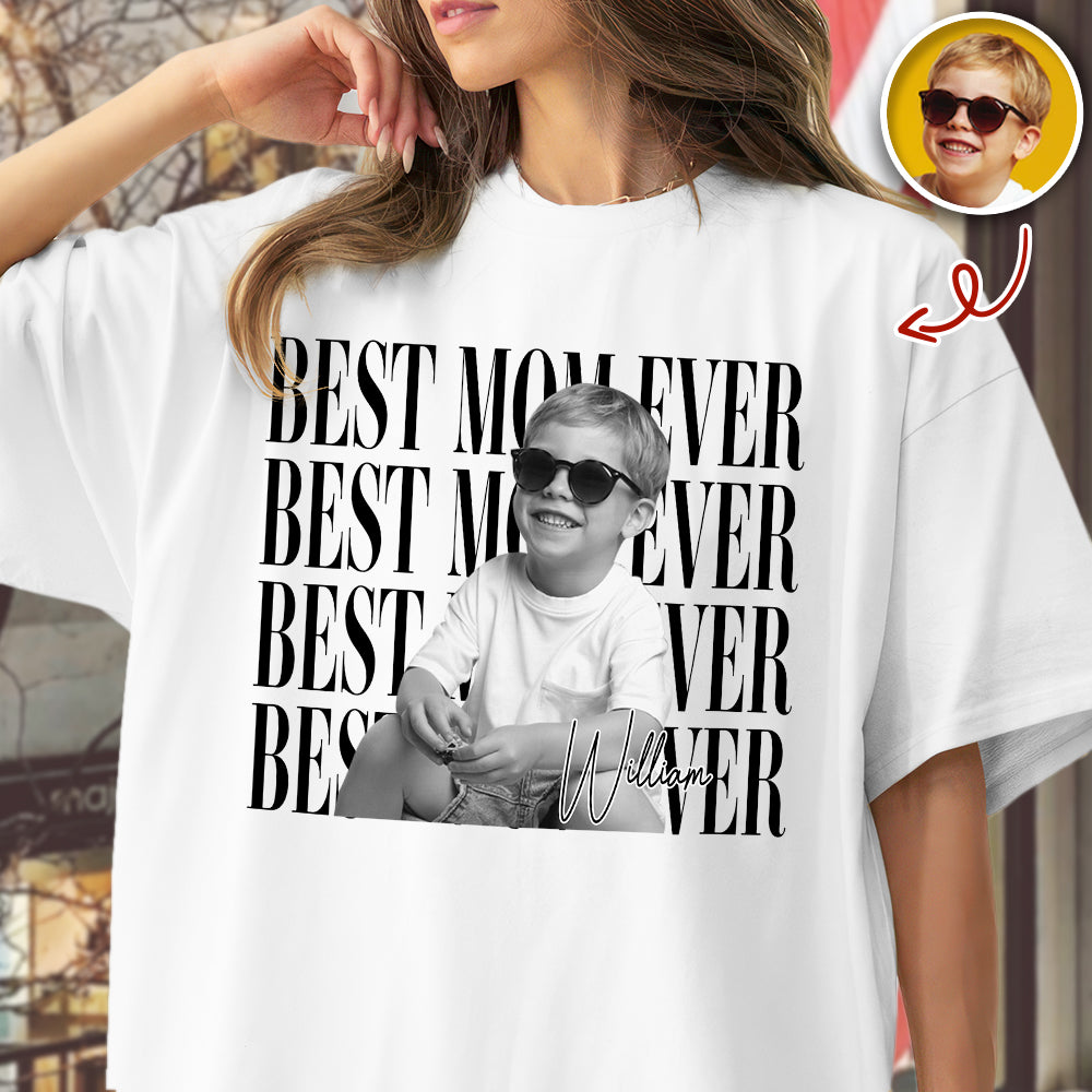 Personalized Vintage Photo Best Mom Ever Family Bright Shirt HA75 921362