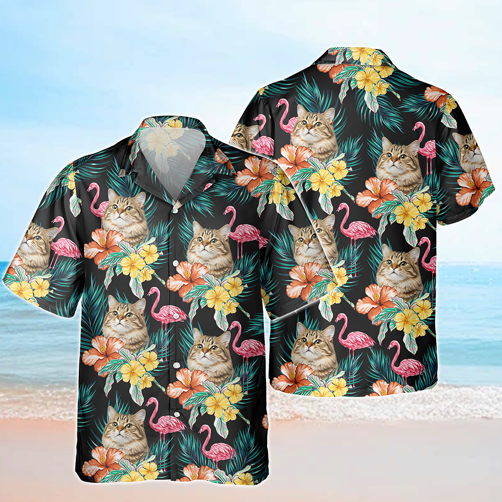 Custom Funny Photo Cat Flamingo Hawaii Shirt Summer Gift HA75 892228