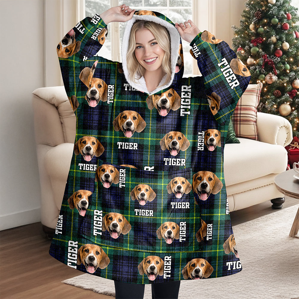 Custom Photo Name Dog Hoodie Blanket For Dog Lovers HA75 898232