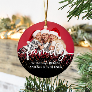 Custom Family Photo Christmas Memorial Ceramic Ornament LM32 895409