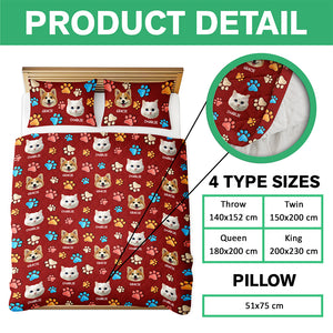 Custom Dog Cat Photo You Left Paw Prints On My Heart 3D Inflated Effect Quilt Bedding Set HO82 900404