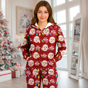 Custom Funny Kids Photo Best Mommy Daddy Ever Christmas Light Onesite Pajamas CH07 899840