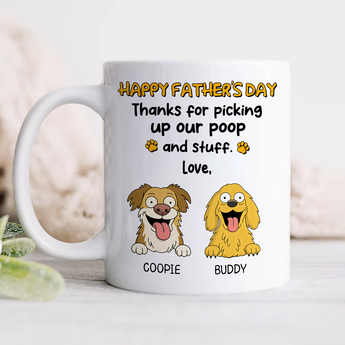 Thank For Picking Up Our Poop Dog White Mug Funny Personalized Gift For Father's Day HO82 893692