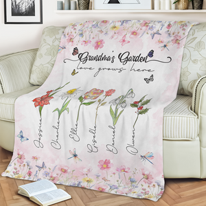 Personalized Gift Mother's Garden Love Grows Here Mother's Day Blanket LM32 893149