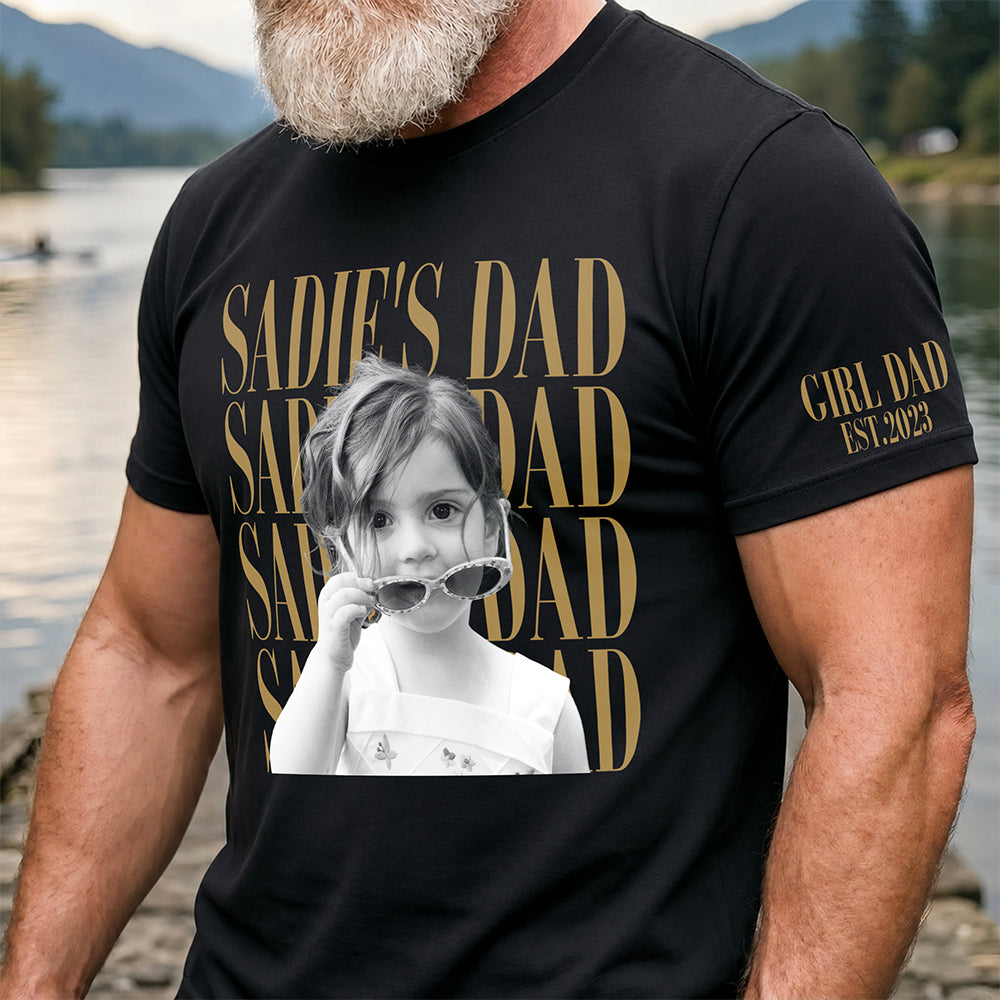 Personalized Vintage Photo Dad Mom Short Sleeve Print Shirt HA75 921590