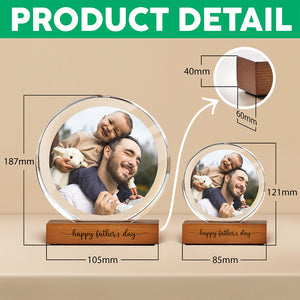 Custom Dad & Kid Photo Round Acrylic Frame Block Father's Day Gift For Dad HA75 892378